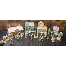 Easter Bunny Village With Houses Train &amp; Figurines Cottontail Lane &amp; Others - £108.37 GBP