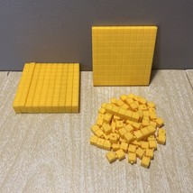 Base 10 Blocks - Starter Kits 100, 10&#39;s, 1&#39;s - Yellow Math Plastic Blocks - £6.05 GBP