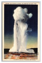 Old Faithful Geyser Yellowstone National Park Wyoming WY UNP Linen Postcard S13 - £1.51 GBP