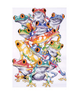 Design Works Frog Pile counted Cross Stitch Kit, tropical, treefrogs, fr... - £24.40 GBP