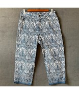 Ralph Lauren Paisley Pants Blue White Cropped Cotton Stretch - Women&#39;s 8 - $722.54 MXN