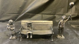 Michael Ricker Pewter Train Depot Margaret/bench, Chris/balloons, Andrea/bear - £51.54 GBP