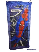 Marvel Comics Spiderman Kids Youth Blue Red Insulated Superhero Sleeping Bag - £19.77 GBP