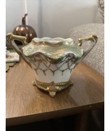 Vintage NIPPON Hand Painted Beaded Gold Encrusted Sugar Bowl Or Vase  No... - £18.50 GBP