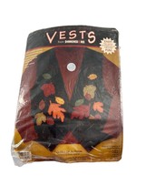 Dimensions Applique Vest Fall Leaves Colors of Autumn S-XXL Kit Felt Emb... - $14.85