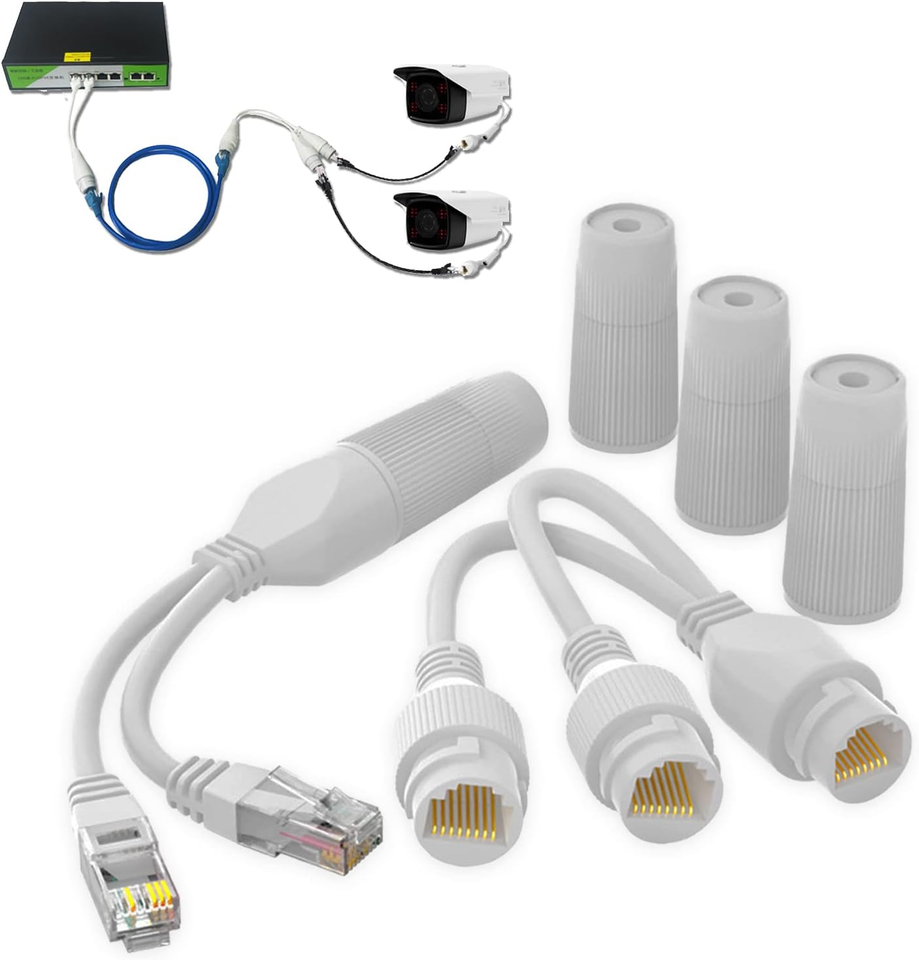Ethernet Splitter, Waterproof Poe Combiner Splitter Adapter, Run 2 IP Ca... - $16.65