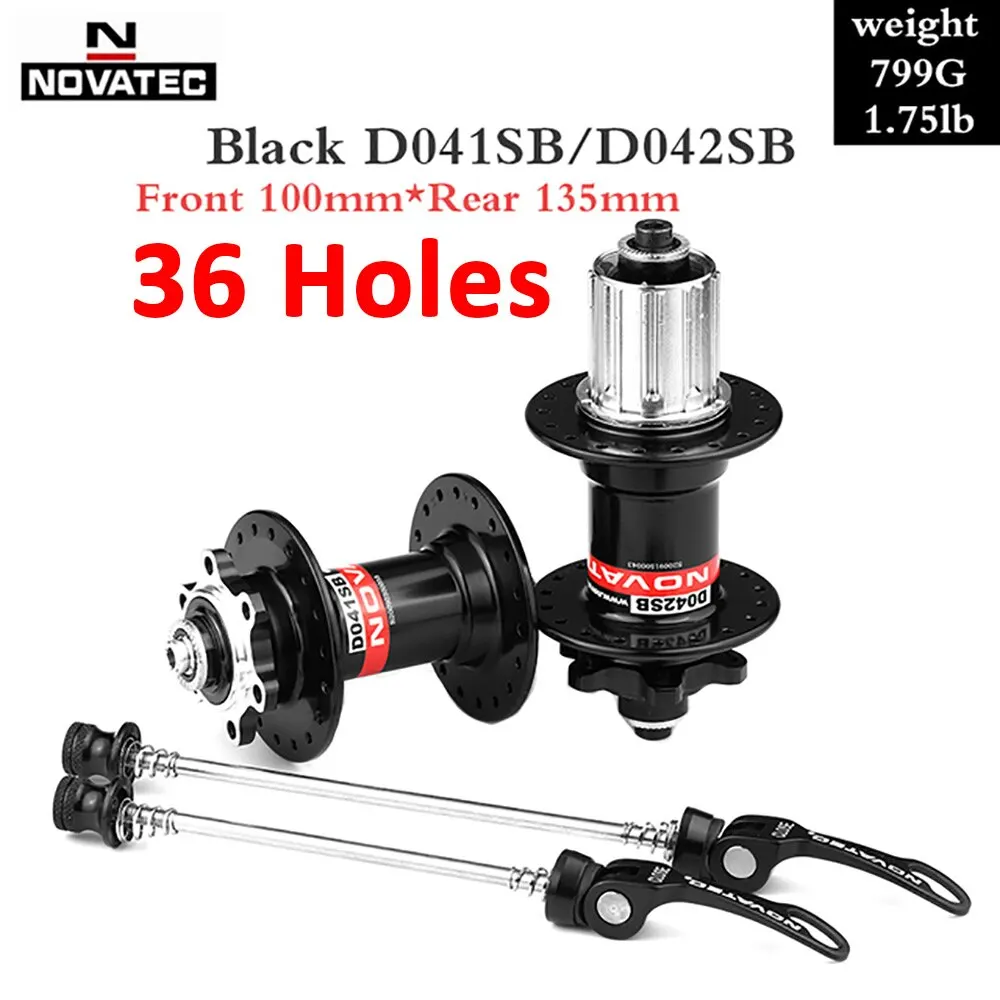 Novatec mtb hub 32 holes d041sb d042sb front 100mm rear 135mm black hg standard qr cube thumb200