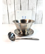 LEONARD SILVER Stainless Round Gravy Bowl w/Attached Underplate, Ladle &amp;... - $24.70