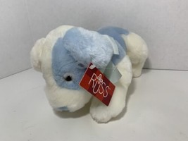 Russ Berrie Baby Sammy # 259 plush blue white rattle puppy dog stuffed t... - $24.74