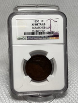 1850 US 1C One Cent NGC XF Braided Hair Large Cent Scratches - £79.89 GBP