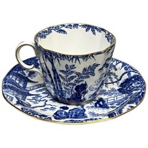 Vintage Mikado Royal Crown Derby Cup &amp; Saucer Cobalt Blue England As Is ... - $14.45