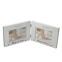 Juliana Personalised Baby&#39;s First and Second Scan Aluminium Photo Frame ... - £13.98 GBP