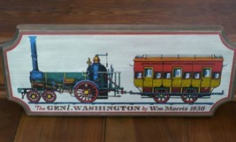 Vintage Yorkraft General Washington William Morris 1836 Train Wood Sign ... - $39.99