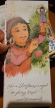 Vintage Greeting Card 1990s Made In USA Christmas Angel Native American - £0.74 GBP