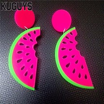 KUGUYS Fashion Women Acrylic Watermelon Drop Earrings Summer Jewelry Lovely Gift - £6.87 GBP