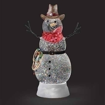 Cowboy Snowman lighted swirling snow globe - £102.08 GBP