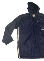 Adidas Men’s ClimaProof Wind GC Shell Jacket Navy White Size S Hooded NWT image 2