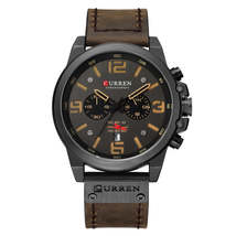 Curren 8314 Sports Six-Hand Waterproof Leather Strap Calendar Men Quartz Watch - £19.43 GBP