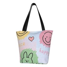 A Colorful Background With Smiley Faces And Hearts Ladies Casual Shoulde... - £19.58 GBP