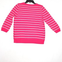 Talbots 3/4 Sleeve Boatneck Pink &amp; White Striped Sweater Size Large - $11.94