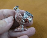 Y-CHI-RO-32) ROOSTER chicken carving SOAPSTONE gem stone figurine game c... - $8.59