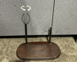 Adjustable Wood Base Metal Grip 13&quot; &amp; 11&quot;  Inch Doll Display Stand Steel... - $9.85