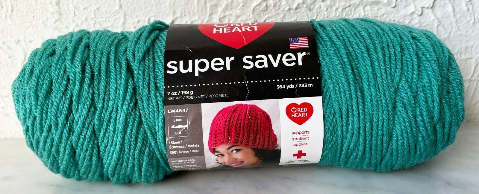 Red Heart Super Saver Turqua Yarn - 3 Pack of 198g/7oz - Acrylic - 4 Medium  (Worsted) - 364 Yards - Knitting/Crochet