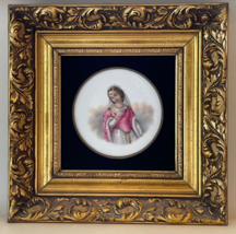 Fine Antique French Jacob Petit (1796-1868) Framed Porcelain Portrait Plaque - £1,942.21 GBP