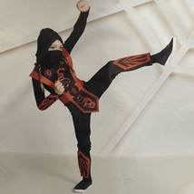 Ninja Kids Halloween Costume Size 4-6 Black Red Suit &amp; Bandanna NEW - £17.22 GBP