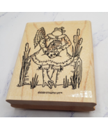 Stampin Up Frog On Log Selling Fresh Flies Scene Wood Mounted Rubber Stamp - $6.92