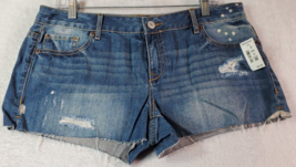 Aéropostale Shorts Womens Size 13/14 Blue Denim 100% Cotton Pockets Flat Front - £11.20 GBP