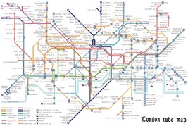 Counted Cross Stitch Pattern Tube map London pdf chart 493x326 stitches BN1178 - £3.13 GBP