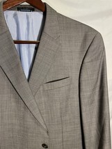 Tommy Hilfiger 48L Gray Subtle Windowpane 100% Wool 2 Btn Blazer Sport Coat - $64.99