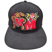 Maryland Terrapins Terps New Era 59Fifty Hat Size 7 1/2 Black Wool - £27.22 GBP
