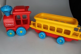 Playskool Train Car 12&quot; 1986 Red Yellow and train missing front part - £15.54 GBP