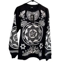 NWT  Y2K Imperious IMP Sweater Sweatshirt Tribal Aztec Stars Hiphop Goth... - $34.19