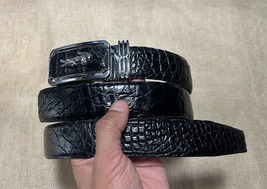 Size 40&quot; Genuine Black Belly Alligator Crocodile Skin Belt Width 1.3&quot; - £46.92 GBP