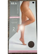 Silk Impressions ~ 2 Pair Women&#39;s Pantyhose Coffee Bean 40 Denier Sheer ~ L - $14.88 CAD