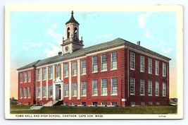 Postcard Town Hall &amp; High School Chatham Cape Cod Massachusetts MA - £3.74 GBP