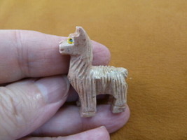 Y-LLA-ST-24) Baby Tan Llama Carving Soapstone Stone Peru Figurine I Love Llamas - £6.90 GBP