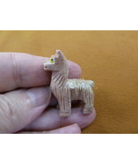 Y-LLA-ST-24) baby tan LLAMA carving SOAPSTONE stone PERU FIGURINE I love... - £6.84 GBP