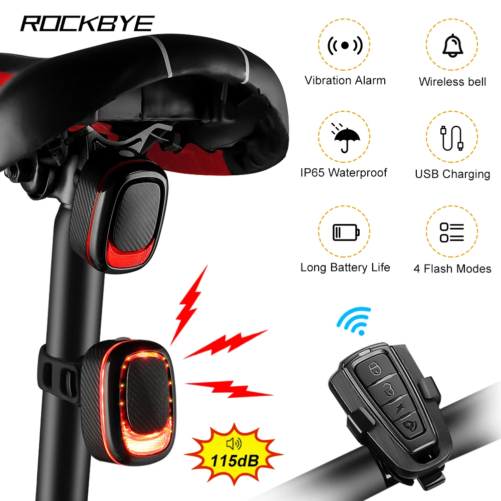 Rockbye Bicycle Alarm Rear Light Wireless Remote Control LED Bike Taillight - £15.02 GBP+