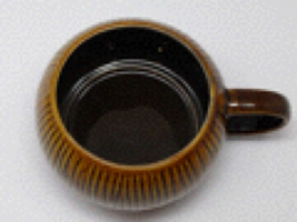 STARBUCKS Coffee Mug Coconut Shape Ribbed 2013 Ceramic Tea Cup Hot Chocolate - $24.74