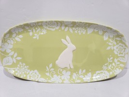 NEW Magenta &quot;M&quot; Easter Yellow Green Bunny Rabbit Tray Platter Plate 14&quot; - £29.75 GBP