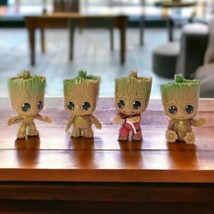 Yuga89 Store 4pcs/Set Miniature Fairy Garden Sitting Groot Figurine Groot for Ki - £10.80 GBP