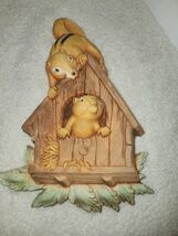 Homco Wall Decor Set Of 2 Chipmunks in bird house 11 in# 7493 mid centur... - $17.81