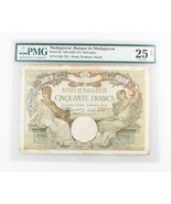 1937-1947 (ND) Madagascar 50 Francs Note (VF-25 NET PMG) Banque Fifty P-38 - $233.88
