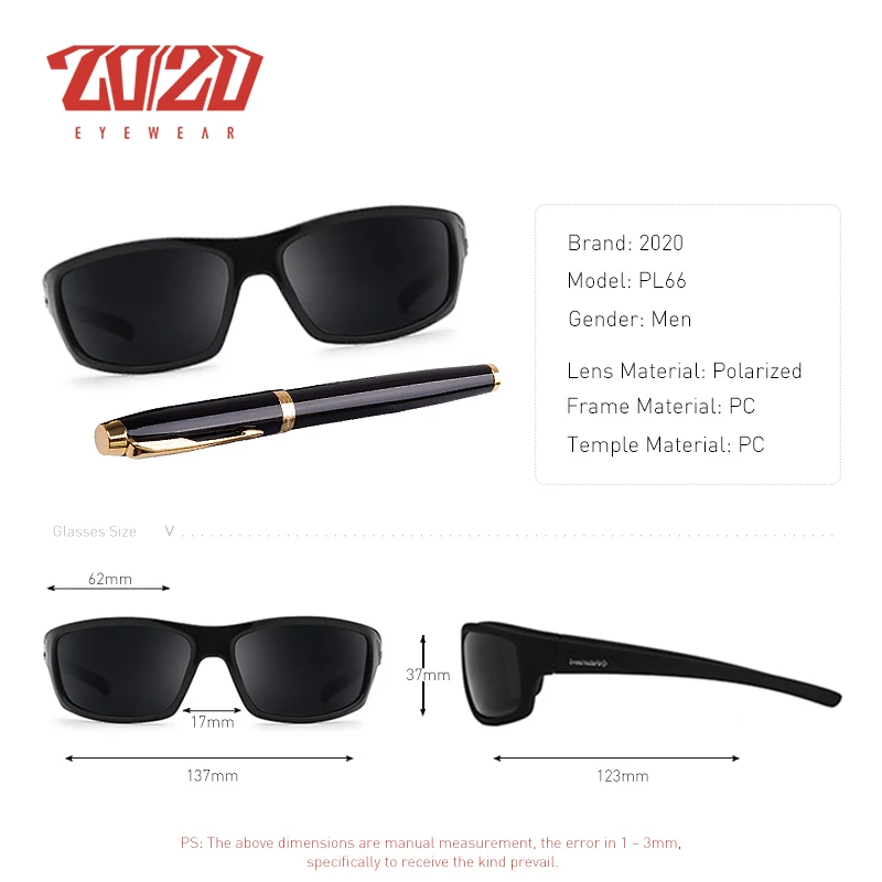 Sporting 20/20 Optical Brand Design New Polarized SunglAes Men Fashion Male Eyew - £28.77 GBP