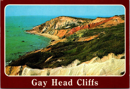 Postcard Massachusetts Martha&#39;s Vineyard MA Gay Head Cliff 1980s Unposted - £3.84 GBP
