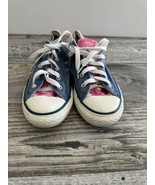 Converse All Star Low Top Blue Double Tongue Sneakers Junior Size 3 Flor... - $20.43 CAD